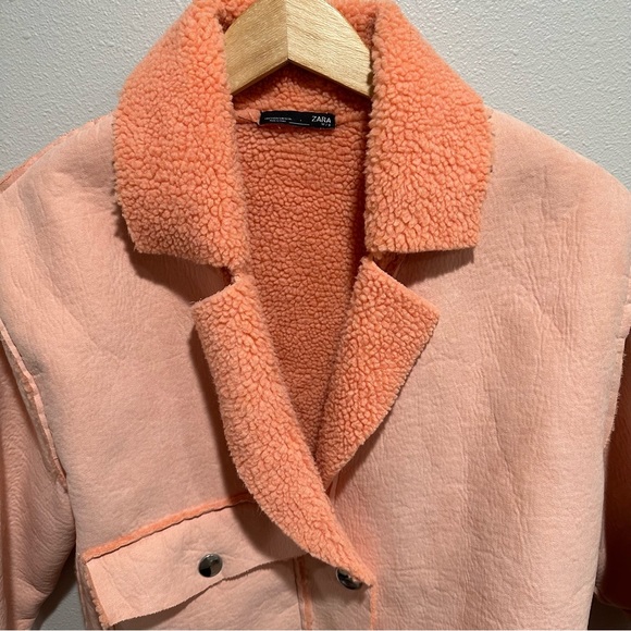 Zara - cropped shearling jacket - Picture 8 of 9